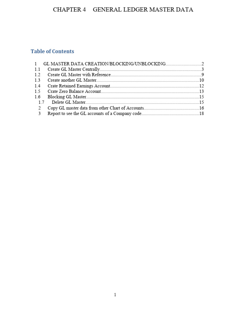 GL Master Data Management in SAP | PDF | Receipt | Currency