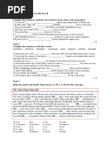 Gold Experience B2 Unit 3 4 Test B
