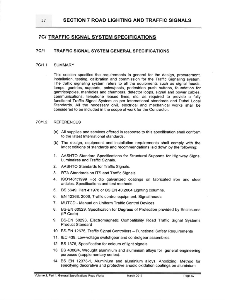 New Specification For Traffic Signal | PDF