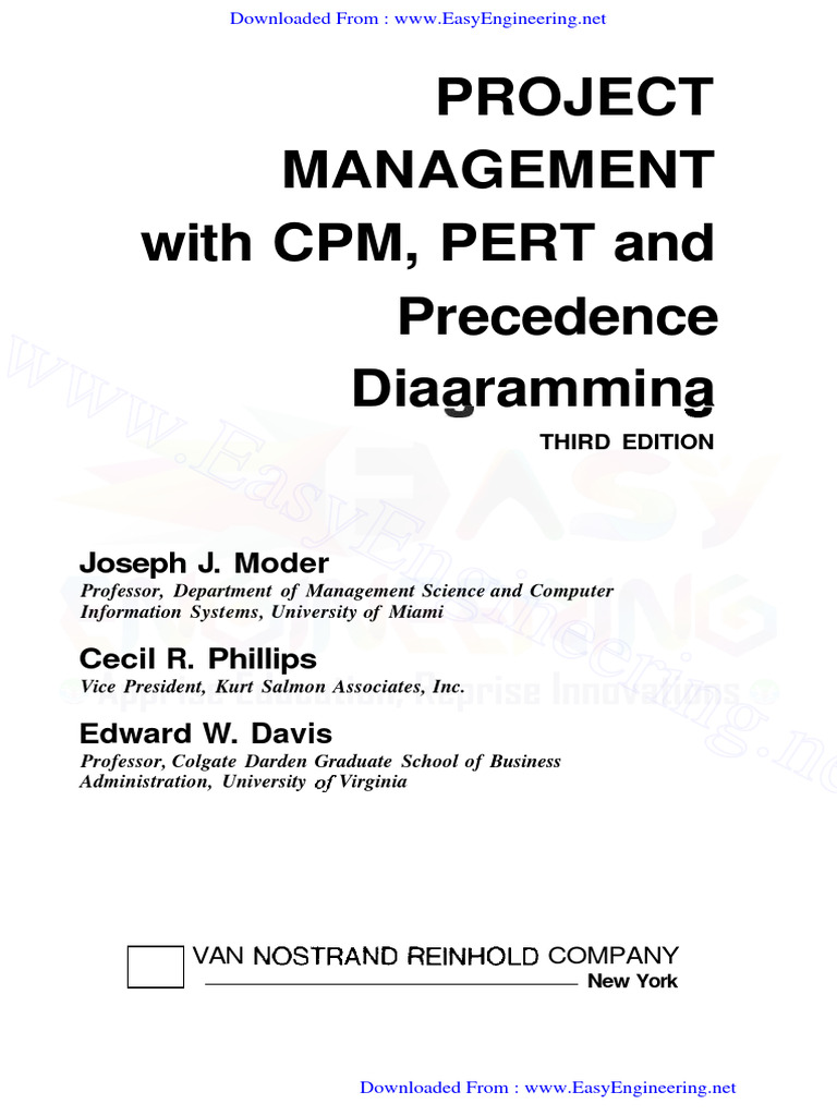 PROJECT MANAGEMENT With CPM, PERT and Precedence Diagramming by PDF