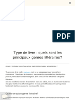 Type de Livre Quels Sont Les Principaux Genres Littéraires