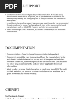 Selection Criteria Motherboard