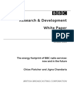 The Energy Footprint of BBC Radio Services Now and in The Future