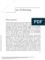 Chapter 8 - Other Ways of Starting Research (Research Questions, Andrews 2003)