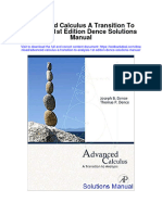 Instant Download Advanced Calculus A Transition To Analysis 1st Edition Dence Solutions Manual PDF Full Chapter