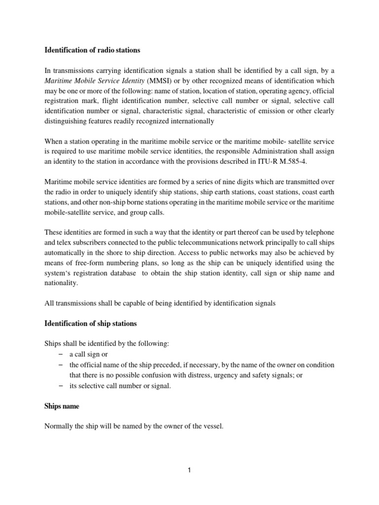 Identification of radio stations pdf