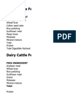 Dairy Cattle Feeds Formular