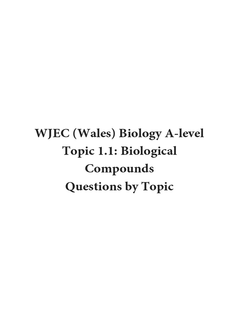 1.1. Biological Compounds QP | PDF | Biology | Isomer