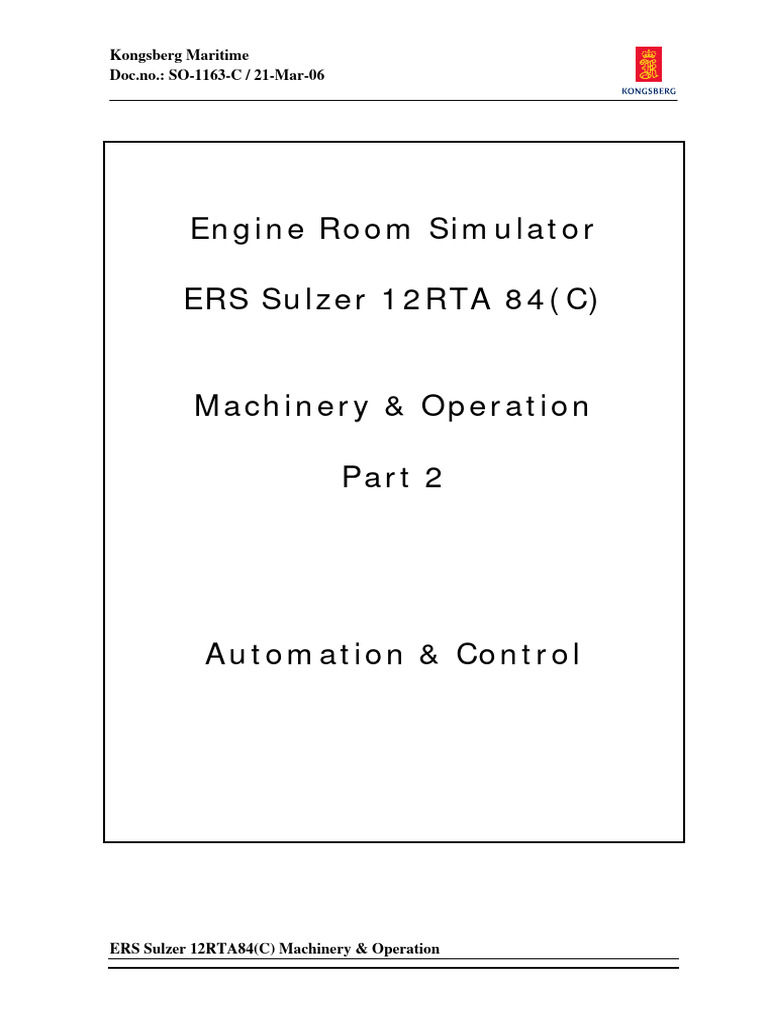 SO1163C Sulzer 12RTA84C Part 2 Automation Control | PDF | Marine ...