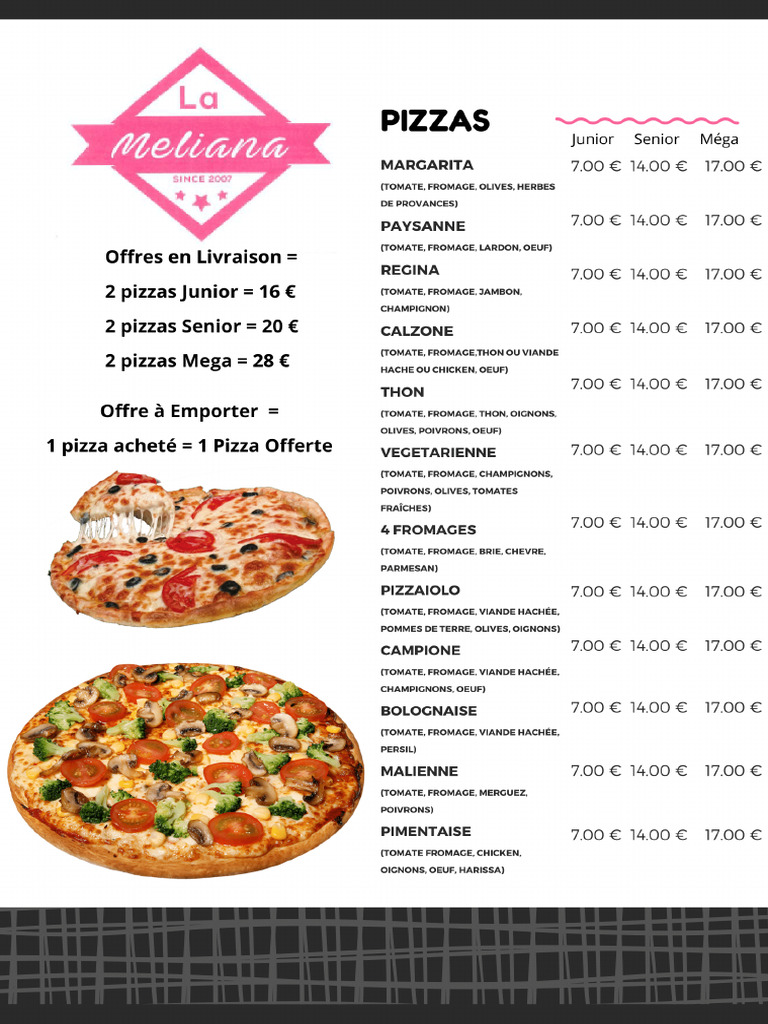 La Meliana Menu | PDF
