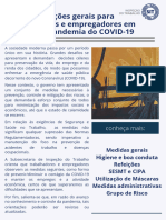 Orientações Gerais para Trabalhadoes e Empregadores em Função Da Pandemia Do COVID-19.