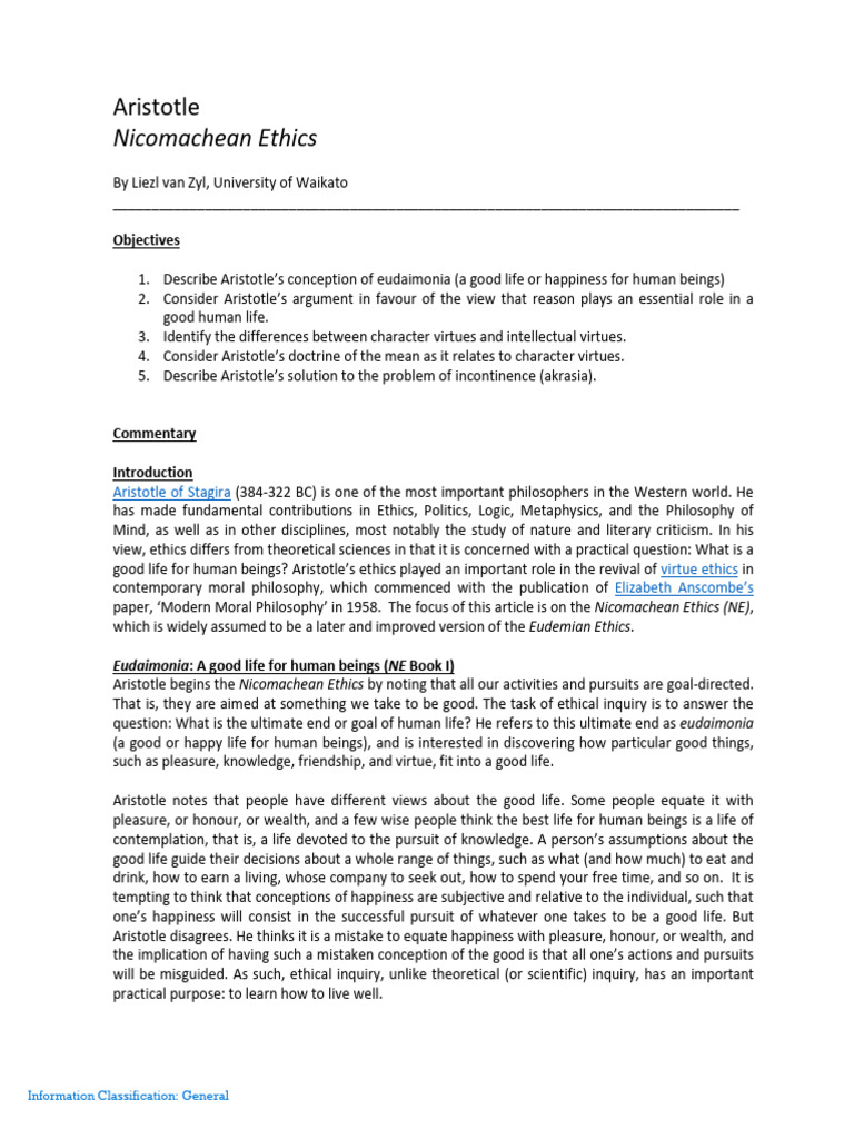 Aristotles Ethics Pdf Virtue Courage