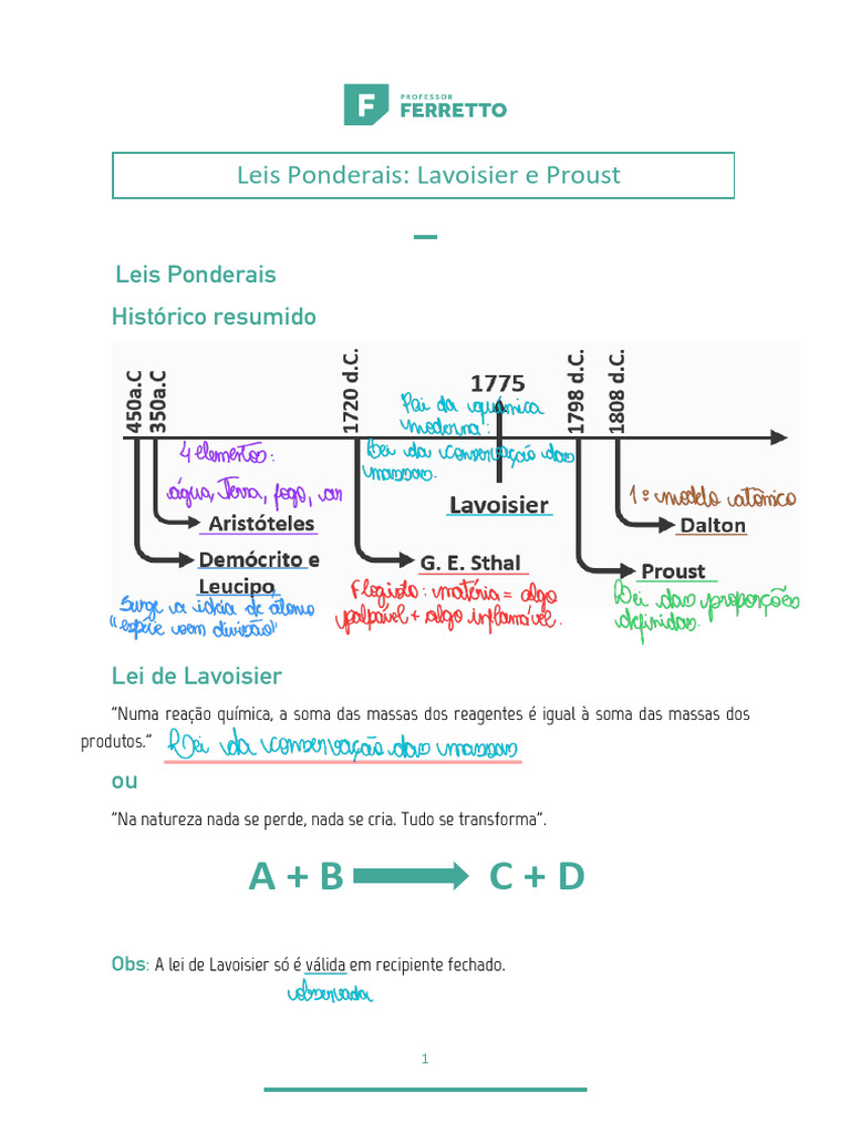 Leis Ponderais - Lavoisier e Proust | PDF | Combustão | Dióxido de carbono