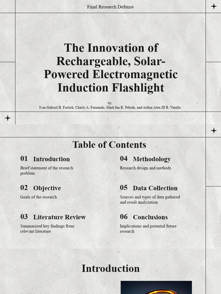 Solar-Powered Induction Flashlight Research | PDF | Flashlight | Lighting
