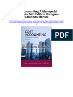 Instant Download Cost Accounting A Managerial Emphasis 14th Edition Horngren Solutions Manual PDF Full Chapter