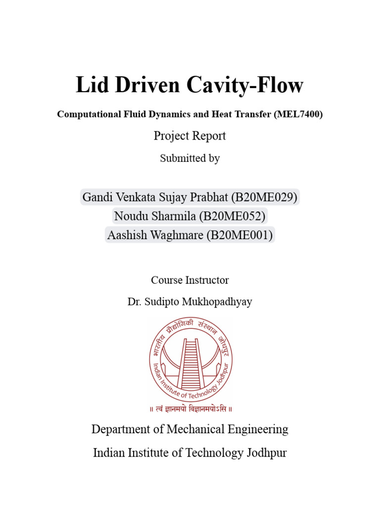 CFD Lid-Driven Cavity Flow Report | PDF | Fluid Dynamics ...