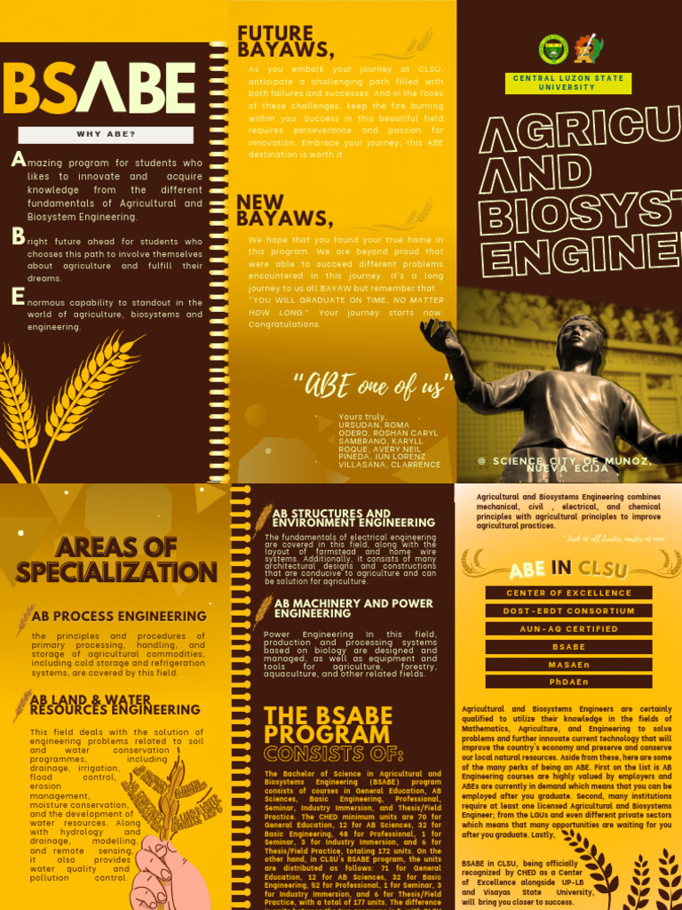 BSABE Program Overview at CLSU | PDF | Engineering | Agriculture