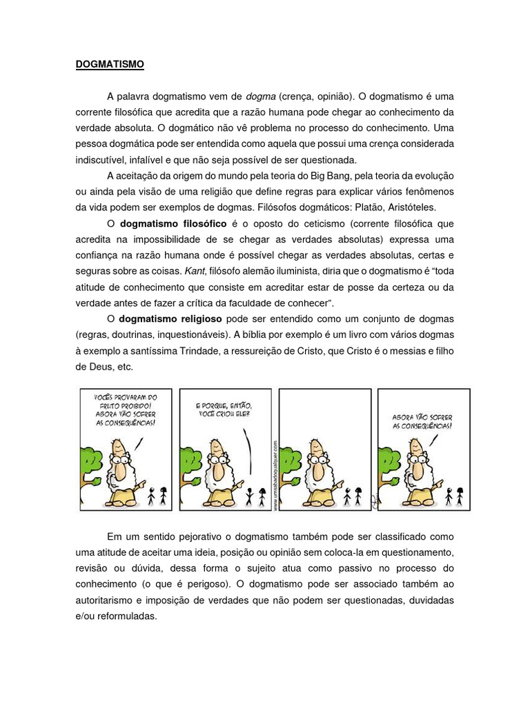 Ceticismo e Dogmatismo | PDF | Ceticismo | Dogma