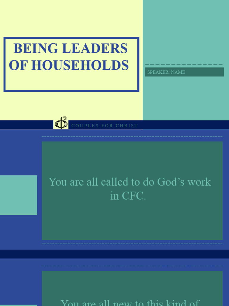 CFC Household Leaders Training Guide | PDF | Self-Improvement