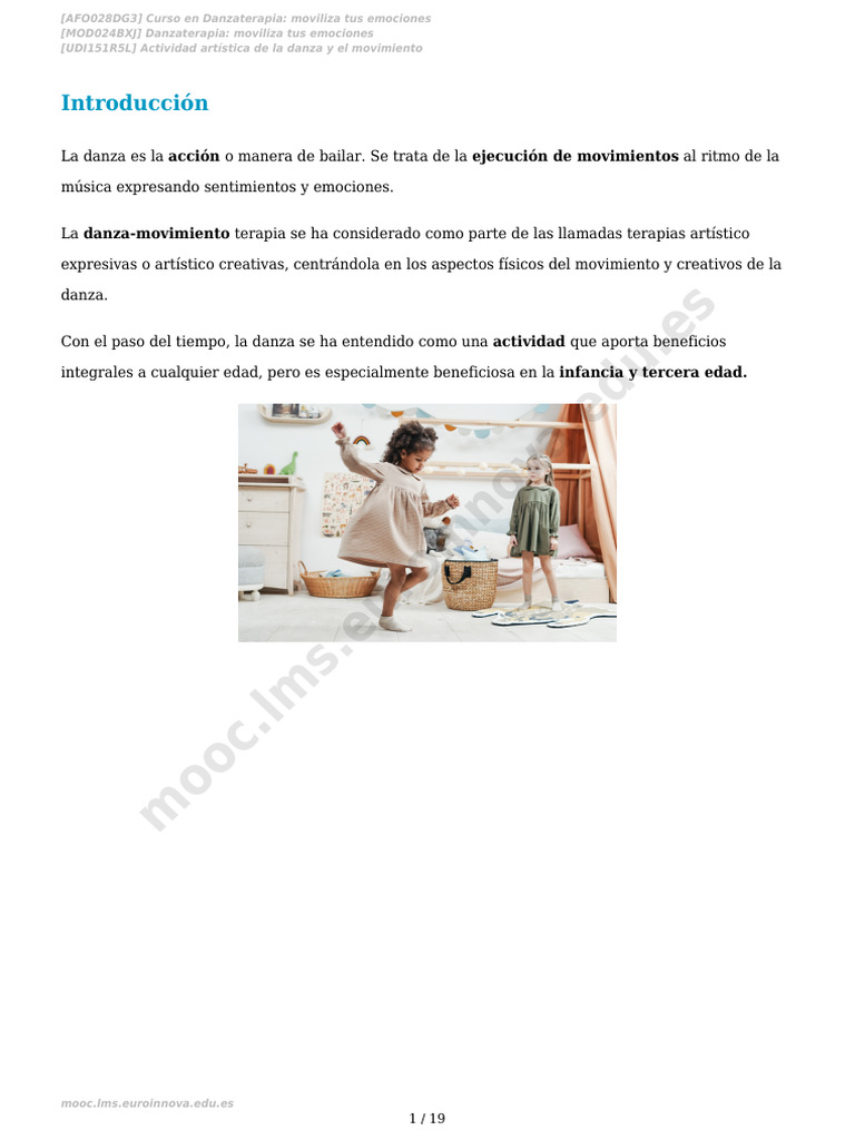 Danzaterapia: Movimiento y Emoción | PDF | Bailes | Las emociones