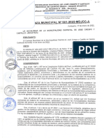 Ordenanza Municipal #001-2022-Mdjcc-A - Plan de Rutas de Recolección de Residuos Solidos Domiciliarios de La MDJCC 2022.
