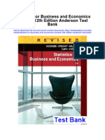 Instant Download Statistics For Business and Economics Revised 12th Edition Anderson Test Bank PDF Full Chapter