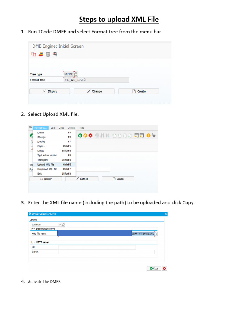 Steps To Upload XML File | PDF image.