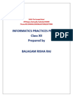 Informatics Practices Project Class XII Prepared by Balagam Risha Raj
