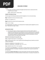 Measures of Spread