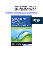 Instant Download Statistics For People Who Think They Hate Statistics Using Microsoft Excel 2016 4th Edition Salkind Test Bank PDF Full Chapter