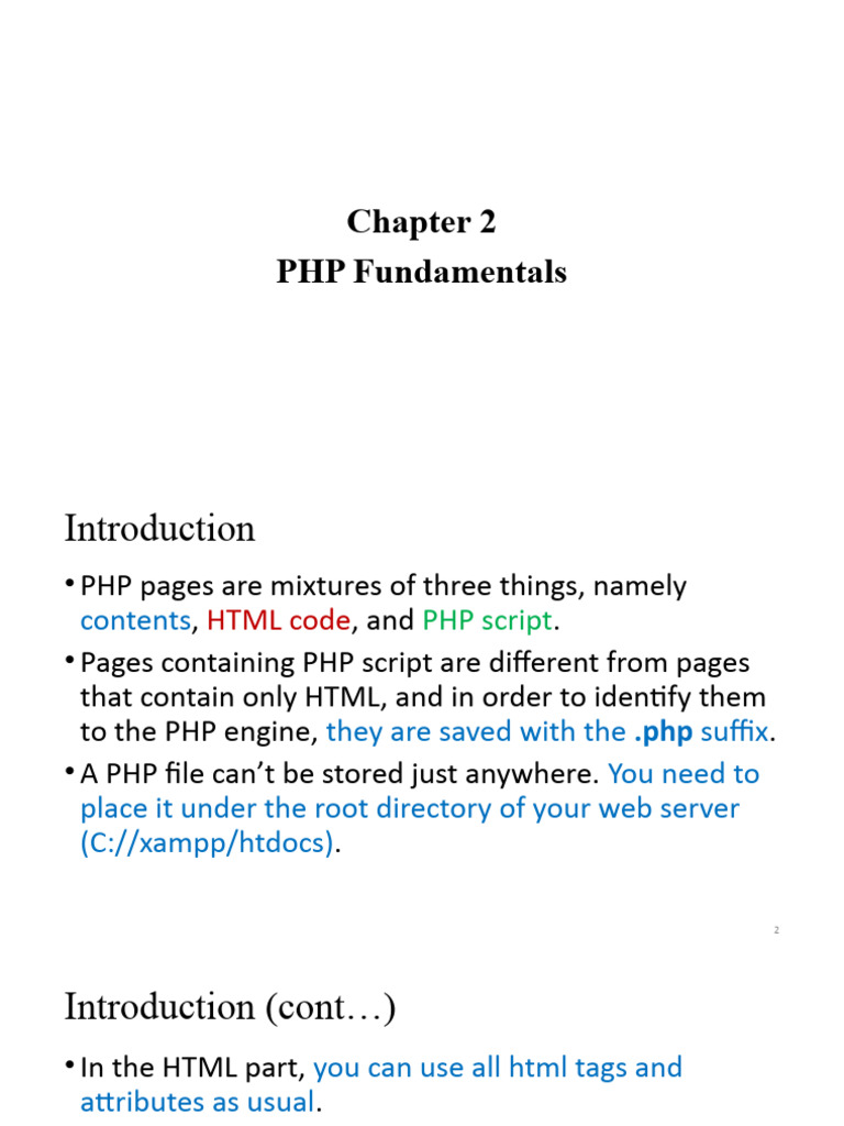 I Am Sharing - Chapter 2 PHP Fundamentals - With You | PDF | Php ...