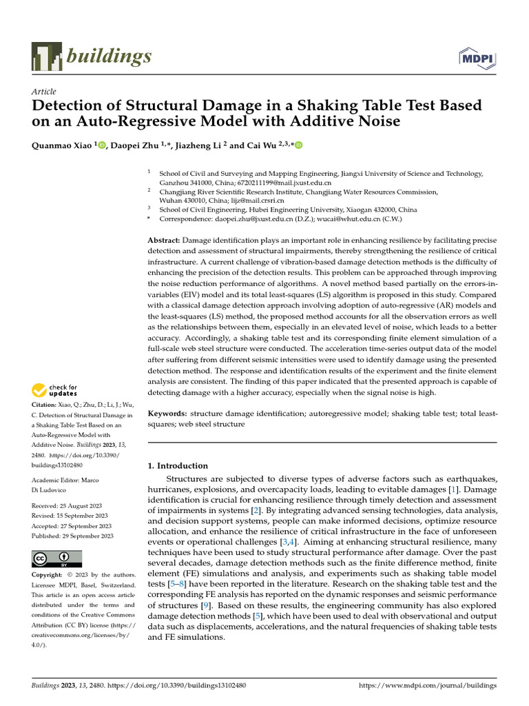 Buildings 13 02480 v2 pdf signal to noise ratio matrix mathematics 