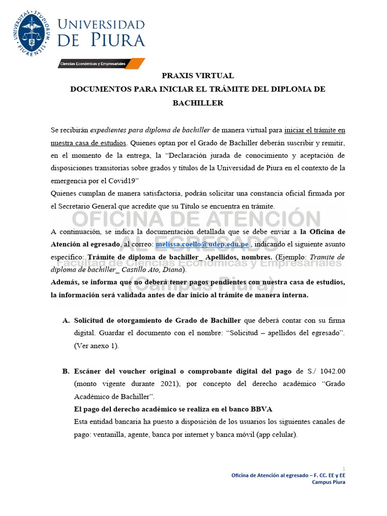 Trámite Virtual para Diploma de Bachiller UDEP | PDF | Crecimiento ...