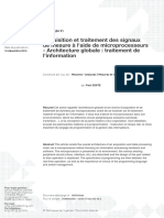 Acquisition Et Traitement Des Signaux de Mesure À L'aide de Microprocesseurs - Architecture Globale: Traitement de L'information