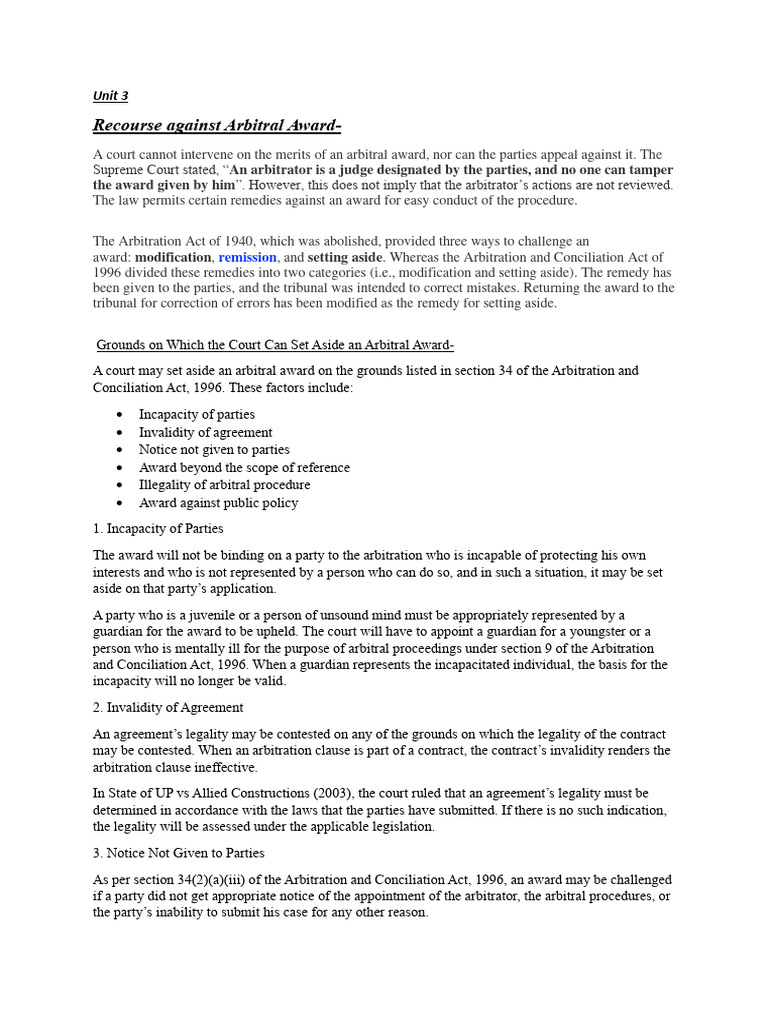Grounds to Challenge Arbitral Awards | PDF | Arbitration | Jurisdiction