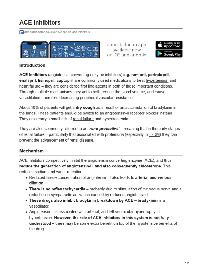 Farmako ACE Inhibitors | PDF | Angiotensin | Clinical Medicine