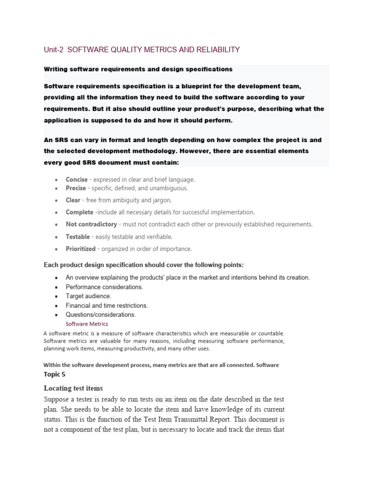 Software Quality Metrics & Reliability | PDF | Computer Program ...