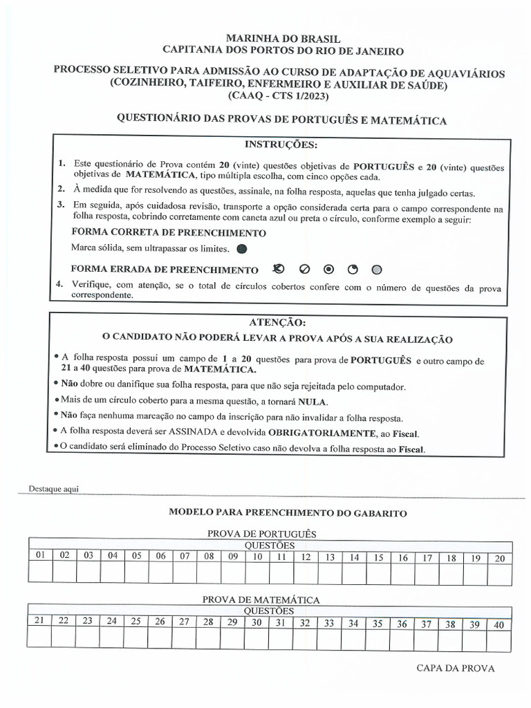 Prova Caaq Cts PDF