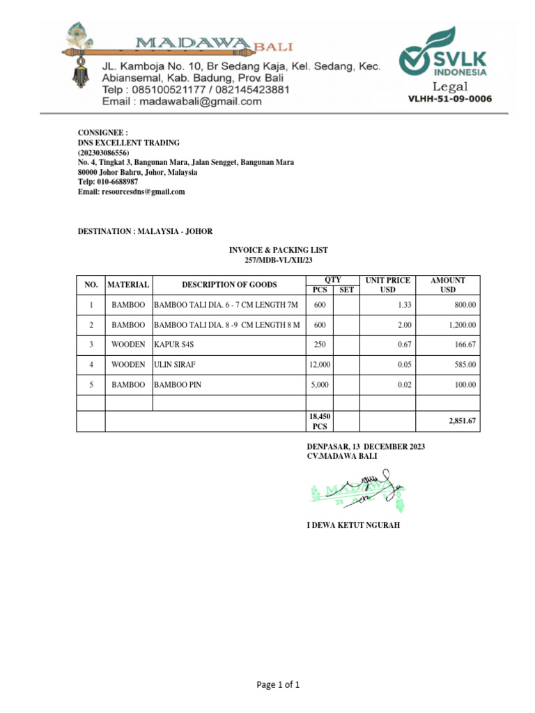 Ipl Consignee Tanpa Gambar | PDF