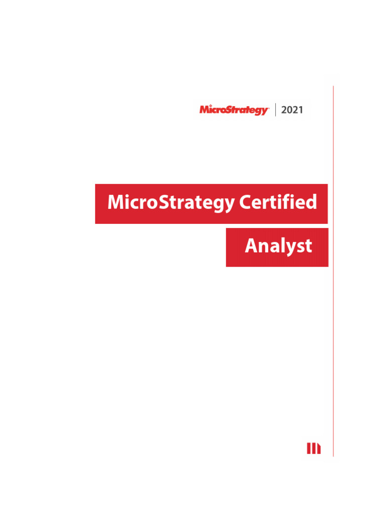 MicroStrategy Analyst Certification Guide | PDF | Login | World Wide Web