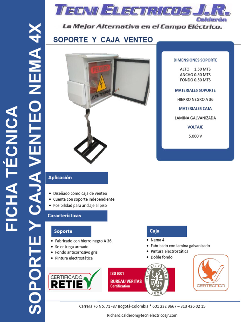 Soporte y Caja Venteo NEMA 4X | PDF