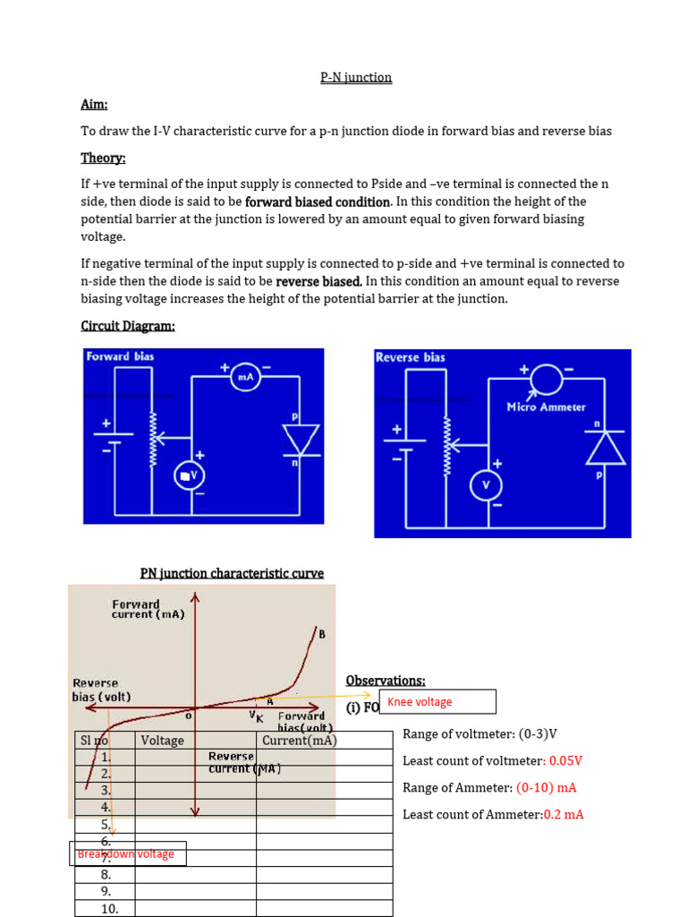 Practical notes mock exam pdf p n junction electrical resistance
