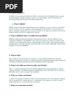 Viva Questions For SQL & Java For STD 12