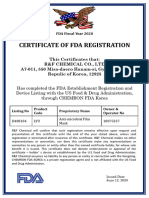 FDA - Certificate of Mask - R&F Chemical