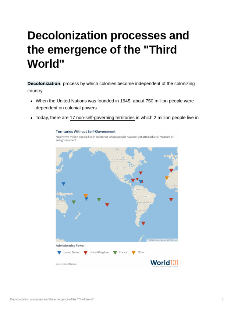 Decolonization Processes and The Emergence of The Proxy Wars | PDF