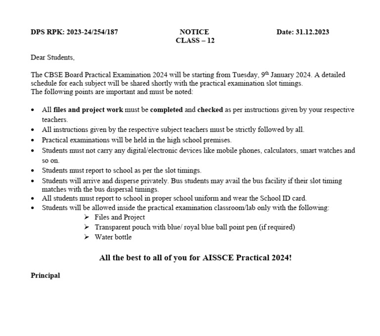 Types Of Notice Class 12