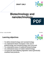 Biotechnology and Nanotechnology: Draft Only