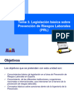 Tema 3.legislación Básica Sobre Prevención de Riesgos Laborales CORREGIDA INMA