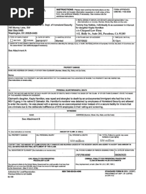 Notice of Claim - To Sign