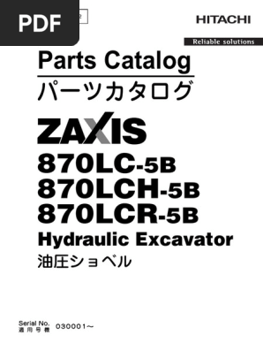 Hiatchi Zx870lch-5b - Parts Book | PDF